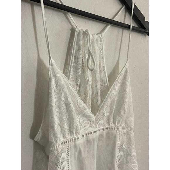 Linea Donatella S Lace Mini Slip Dress Flower Child Chemise Cover Up Babydoll - Picture 5 of 9